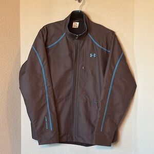 Under Armour Women’s Softshell Jacket Large L Gray Blue Fleece Lined NWOT